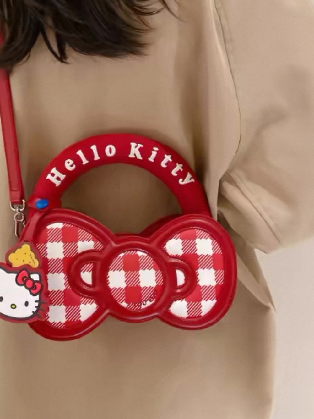 Hello Kitty Red and White Gingham Bow Handbag for Kids